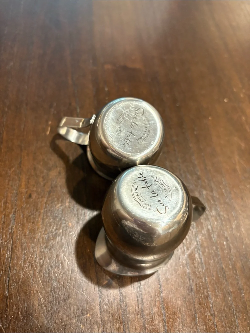 Sur La Table Stainless Steel Creamer Pitcher Pair - Silver Finish